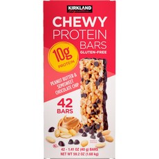 Kirkland 커클랜드 츄이 프로틴 바 단백질 10g 1.41oz 42ct, 1개, 1.68kg
