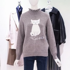 올리브데올리브 넥프릴 고양이니트티셔츠 OK0WP816