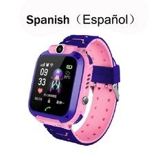 Q12 어린이 스마트 워치 SOS 전화 시계 Sim 카드와 아이들을위한 Smartwatch 사진 방수 IP67 아이 안드로이드에 대한 선물, 중국, 1-상자 포함, 스페인어 버전