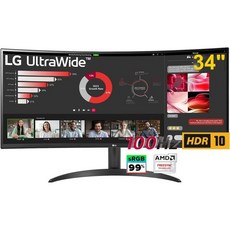 LG 34 커브드 게이밍 모니터 - 34인치 울트라와이드 WQHD(3440 x 1440)
