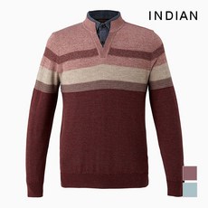 [INDIAN] 변형 컬러배색 셔츠 레이어드