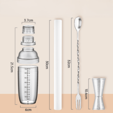 홈텐딩 칵테일 쉐이커 셰이커 세트 550ml 용품, [4종세트]700ML 4단 쉐이크컵, 1개