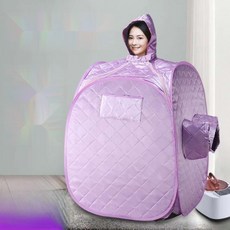 휴대용사우나 접이식욕조 의자 약탕 두꺼운 바디 스틸 지퍼형 전신 비닐 적외선 가정용 반신 도구 조립식 훈증, 화이트 블루 + 땀 증기기(스테인리스 내벽)