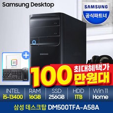 [메모리 무상UP!]삼성데스크탑 DM500TFA-A58A 최신 13세대 인텔i5 인강용 사무용 삼성컴퓨터, 4.램 16GB+SSD 256GB+하드