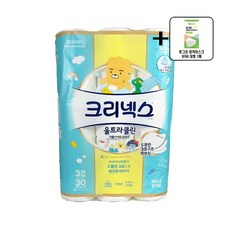 크리넥스 울트라클린 카카오프렌즈 3겹 화장지 30m 30롤 + KF94 마스크, 1세트