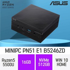 ASUS 미니PC PN51-E1-B5246ZD / Ryzen5-5500U / WIN10 HOME [R7-5700U 무상업그레이드 출고됩니다], 512GB, 16GB