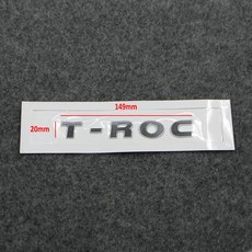 호환 T-ROC TROC 수하물 라벨 적용 후면 테일 마크 T-roc 로고 ABS 플라스틱 실버, [01] 은