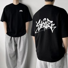 오프앤 국산 남녀공용 특양면 오버핏 그래피티 프린팅 빅사이즈 박스 반팔 티셔츠 프앤 국산 남녀공용 특양면 오버핏 그래피티 프린팅 빅사이즈 박스 반팔 티셔츠