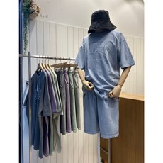 피그먼트반팔반바지세트