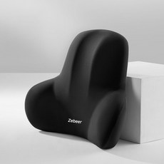 Zebeer 허리쿠션 의자허리쿠션 사무실 차량용 쿠션, 블랙