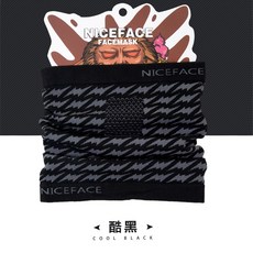 NICEFACE 스키 안면보호마스크 남성 여성 타입 사파리 운동 트렌드 바람막이 넥워머 라이딩 세수수건 스카프 목토시, 목토시 M5007 -시크 블랙
