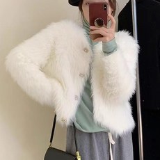 라페나 여성 앙고라 촉감 숏 가디건