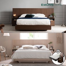 에몬스홈 밀레 호텔 평상형 침대 Q + 하이유로탑매트/협탁 포함, 메이플