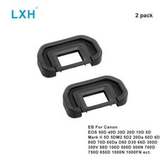 LXH EC EB 고무 아이 컵 아이 컵 아이피스 뷰 파인더 EOS 80D 50D 30D 20D 10D 5D 마크 II 300D 500D 용 EB 대체, 2) 2PCS, 2개