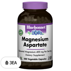 블루보넷 마그네슘 아스퍼테이트 400mg 베지터블 캡슐, 3개