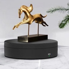 QDY 360 회전 디스플레이 스탠드 360 학위 턴테이블 회전 스탠드 상점 디스플레이 스탠드 보석 전기 쇼 케이스, 138x35mm, ABS, 블랙 화이트