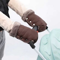 유모차 장갑 겨울 핸드 워머 방한 손잡이 핸들바용, 1개, 연회색