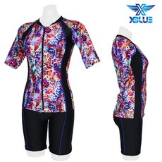  XWU-3303-04 엑스블루 여성 반팔 투피스 수영복-C 
