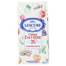프랑스 UHT 레슈큐어 휘핑크림 생크림 1L 8개 35% 동물성 무가당