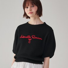 론론 ADORABLE PUFF SHORT SLEEVE KNIT BLACK 133320
