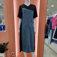 수스 주머니청 뒤판 져지 원피스 S242BOJ751