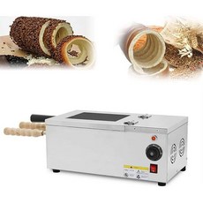 전기 콘 굴뚝 빵 롤 메이커 1500W 스테인리스 토스터기 스틸 막대 2개가 달린 케이크 만들기 기계 오븐