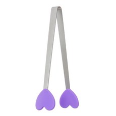 실리콘 스테인레스 스틸 미니 스낵 음식 집게 미끄럼 방지 핸들 바베큐 빵 스 큐브 클립 주방 액세서리, 9, 1개