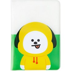 BT21 CHIMMY 캐릭터 큐트 클리어 여권 홀더 커버 여행용 지갑 노란색 여권 지갑