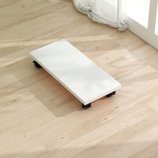 PC받침대 두꺼운 데스크탑컴퓨터 이동 본체받침대 통받침 롤러 본체프레임 수납 지지대, T01-화이트색