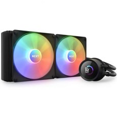 NZXT 크라켄 280 RGB RLKR280B1 280mm AIO CPU 액체 냉각기 사용자 정의 가능한 1.54인치 Square LCD 이미지 성능 메트릭 고성능 펌프 F14, 280mm_Kraken Elite RGB | Black, 1개