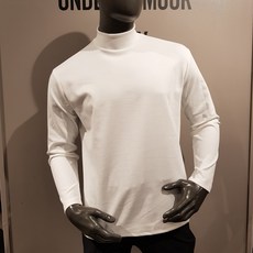 파르티멘토 PARTIMENTO 부드러운 착용감이 느껴지는 남성 목폴라 긴팔 티셔츠 화이트