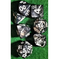 최적값 펄 블랙 RPG D 앰프 D 패스파인더 7피스 다이스 세트, 상세페이지 참조