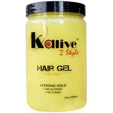Kalive2style 32oz Mens 헤어 스타일링 젤 올 데이 샤인 및 상쾌한 향 비 점착성 및 알코올이없는 남성, 1