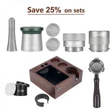 넉박스 커피 넛박스 IKAPE 세트 V2 노크 박스 바텀리스 포타필터 9개 에스프레소 바리스타용 프리미엄, Silver 54Breville
