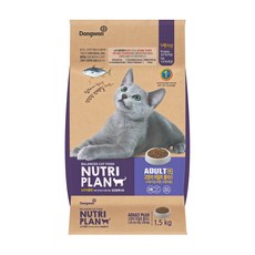 동원뉴트리플랜 어덜트 고양이 플러스 건식사료, 참치, 1.5kg, 1개 생선, 1.5kg, 1개