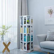 고급형 회전 벽장 원목 lp판 cd dvd 수납장 장식장 보관 보관함 원목 엔틱 인테리어 금속, 4 단 화이트 보드