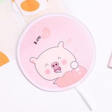 호른 작은부채 부채 가정용 휴대용 쥘부채 접이식 여성둥근 플라스틱, T13-천 둥글부채-돼지 좋아하는 너