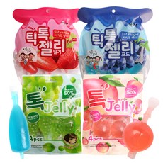 틱톡젤리 2종/톡젤리 3종, 톡젤리 복숭아4개+딸기4개