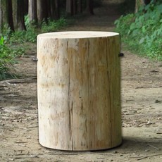 편백나무 통원목 통나무의자 사우나 스툴, 양쪽 부착, 1개