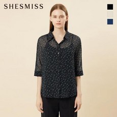 쉬즈미스 패턴 시스루 블라우스 SWWSTN21060