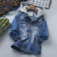 kirahosi 초딩 남아 데일리 캐주얼 키즈 데님 코트 아동 아우터 점퍼 주니어 상의 437호 + 덧신 증정 Bwnapu4