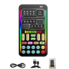 블루투스 오디오 사운드 카드 믹서 오디오믹서 사운드믹서 라이브 외부 마이크로 USB 헤드셋 휴대폰 컴퓨터 pc용 방송, 1) Black