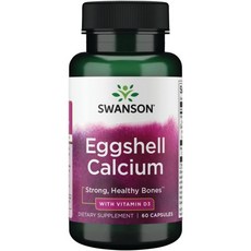칼슘 Swanson Eggshell Calcium with Vitamin D-3 60 Capsules, 1