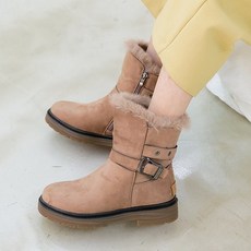 [KT알파쇼핑][아나이스] 스웨이드 안감털 부츠 3cm_F566