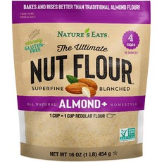 Natures Eats 아몬드가루 얼티밋 넛 밀가루 베이킹 쿠키 견과류 요리 454g(1), 454g, 1개