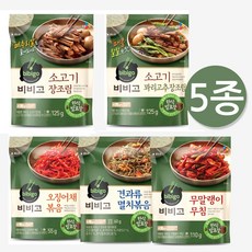 [CJ] 비비고 멸치볶음+소고기장조림+무말랭이무침+오징어채볶음+꽈리고추장조림 x 2봉씩 (총10봉), 10개, 5가지 2봉씩
