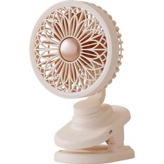  소싱 썬플라워 미니 충전식 휴대용 클립형 유모차 선풍기, 더블리치(베이지) 