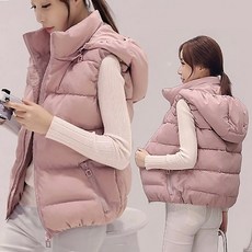 겨울 패딩조끼 따뜻한 베스트 후드집업 포켓 민소매 아우터 누빔 점퍼 빅사이즈