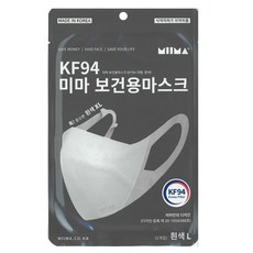 미마 KF94 대형(성인남성) 귀안아픈 마스크 10매 / 국산 새부리형, 화이트