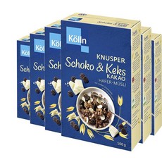 쾰른 통곡물 오트 귀리 크런치 초코 카카오 비스킷 뮤즐리 시리얼, 500g, 6개